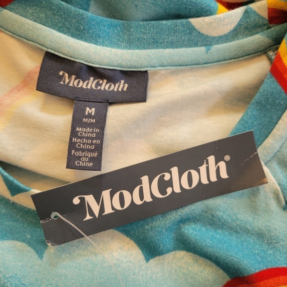 NWT Modcloth Rainbow On Cloud Nine Cotton T-Shirt Mini Dress Size Medium‎ - Picture 4 of 4
